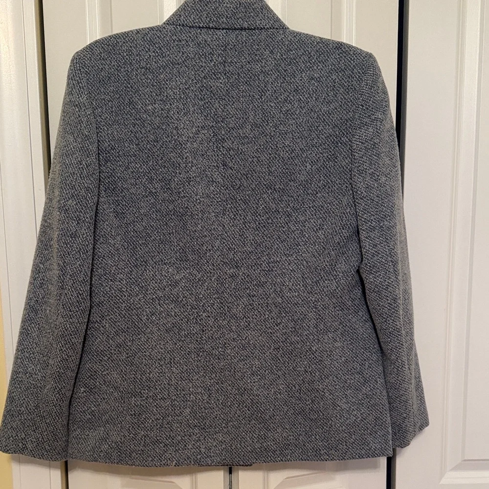 Sag Harbor Vintage Blue Textured Blazer Jacket Size 10 Tweedy Academic Career